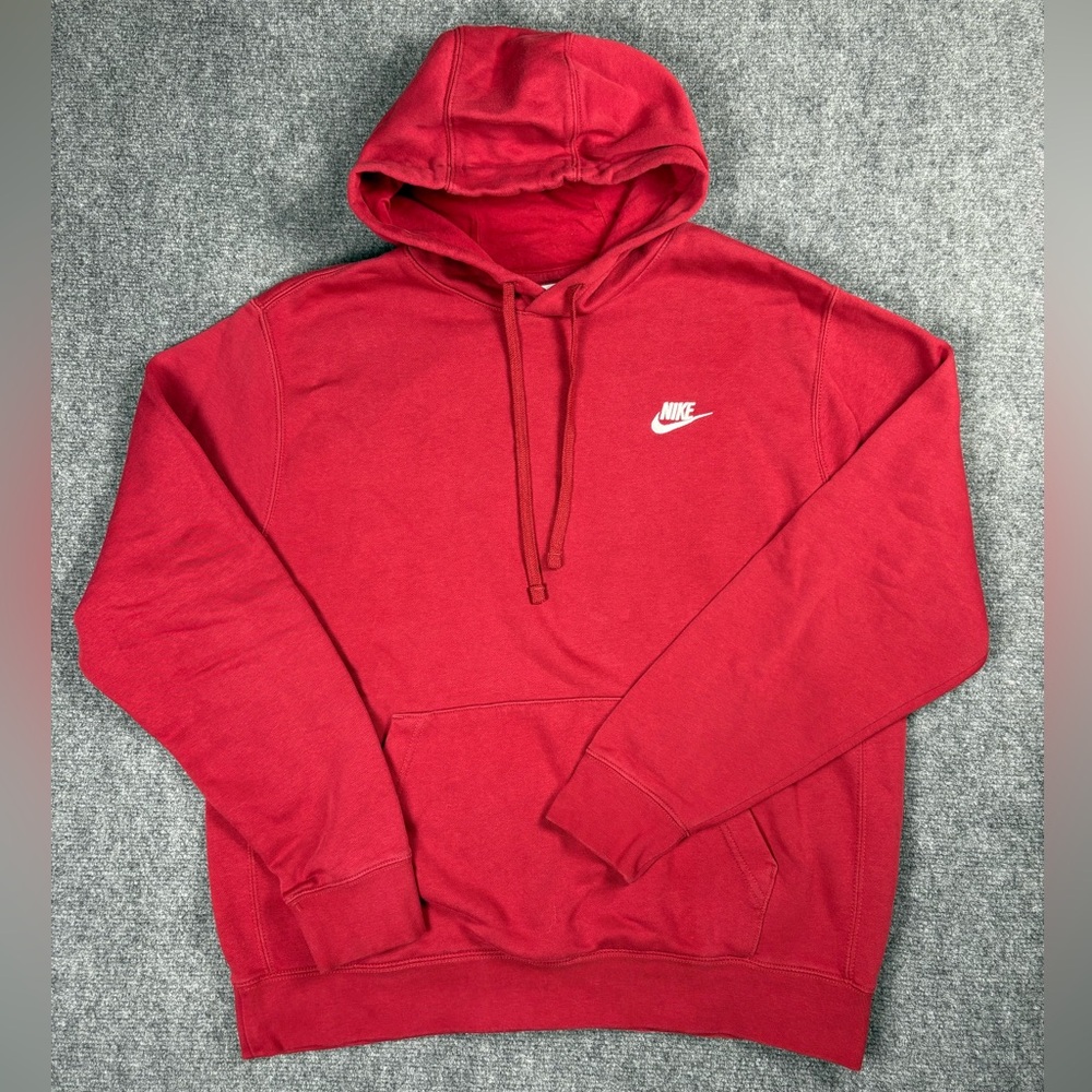 Nike Red Pullover Hoodie Embroidered Logo Women’s Large